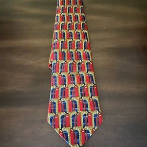 Lanvin mens necktie
Made in France of pure Red, blue and gold silk
